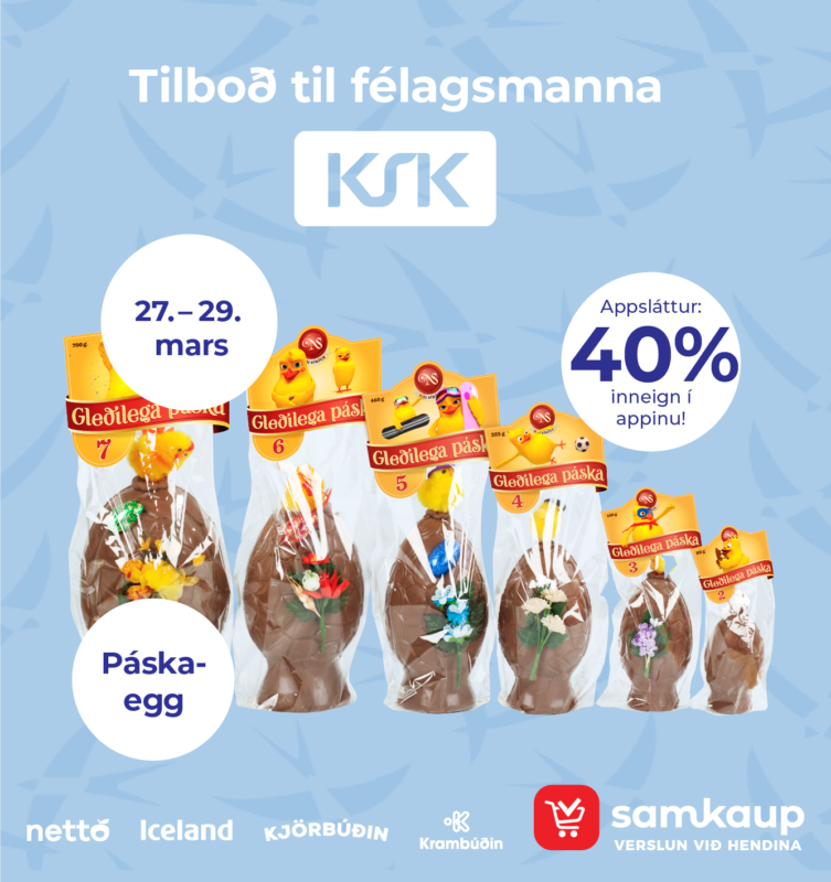 40% appsláttur til félagsmanna KSK af páskaeggjum