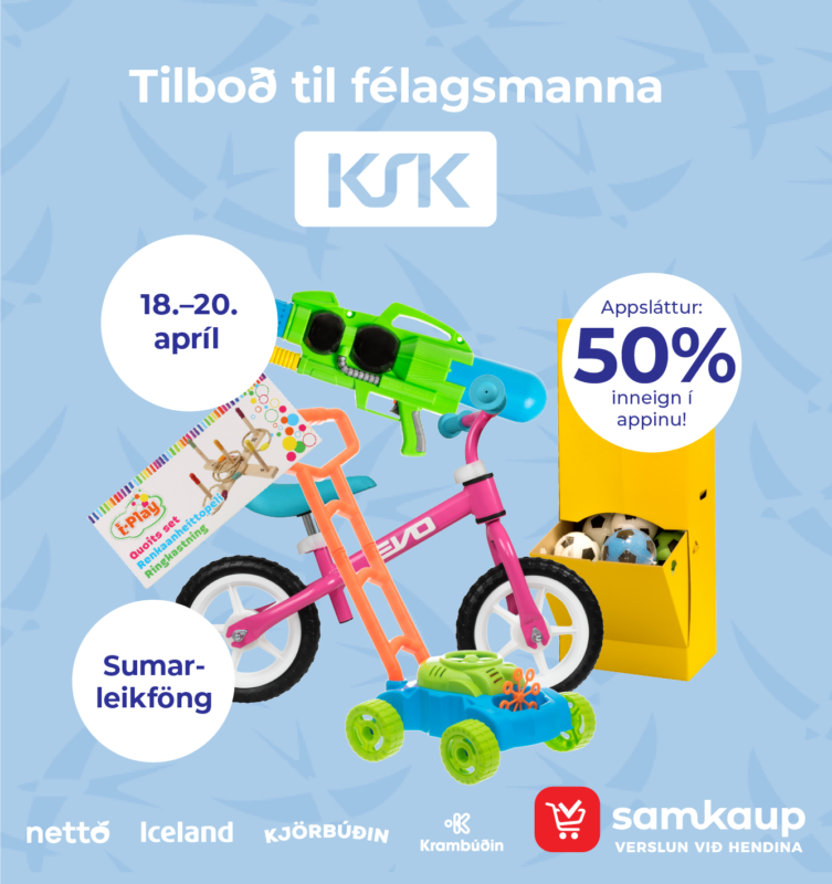 50% appsláttur til félagsmanna KSK af öllum sumarleikföngum